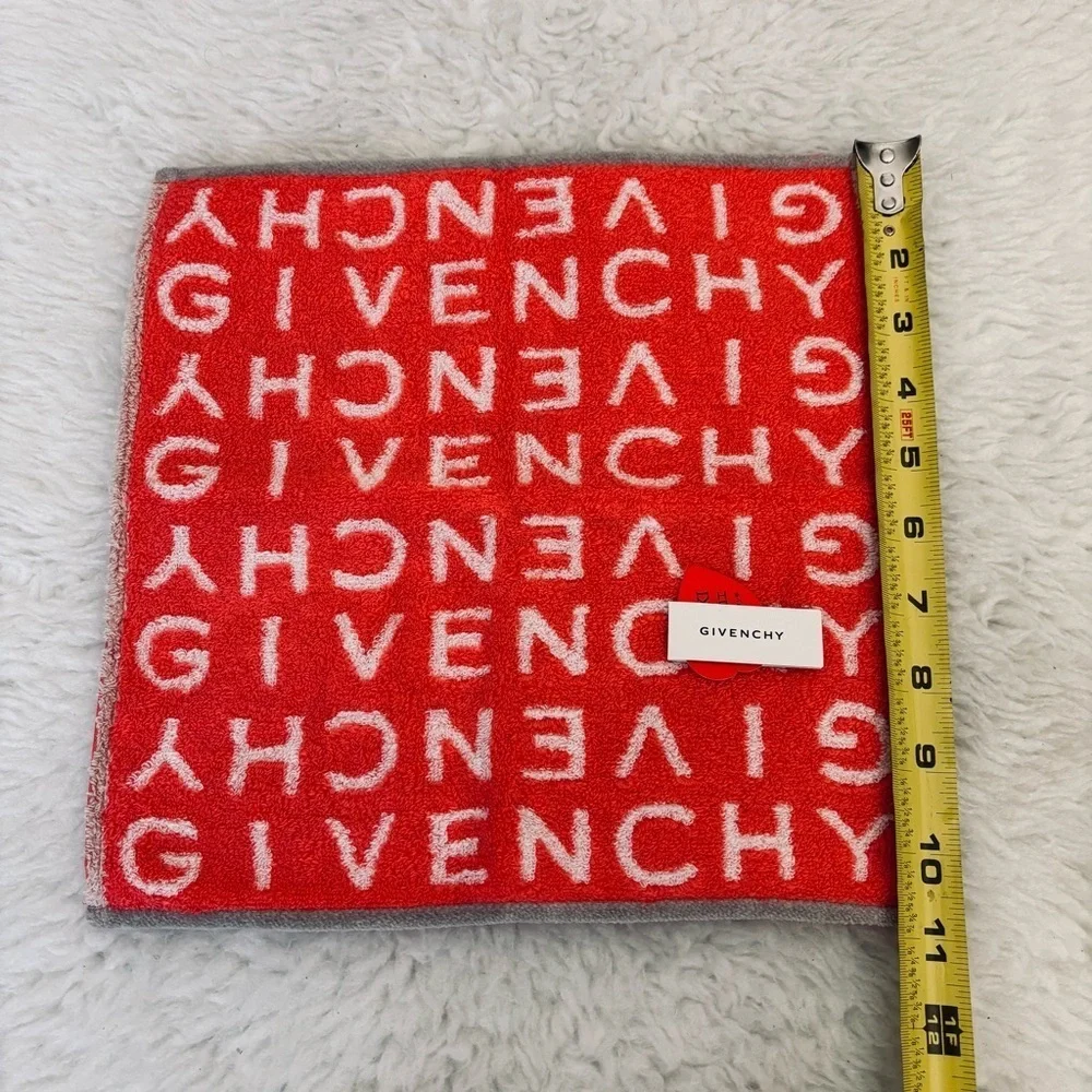 Givenchy Red  and White Hand Towel Size 10.5”